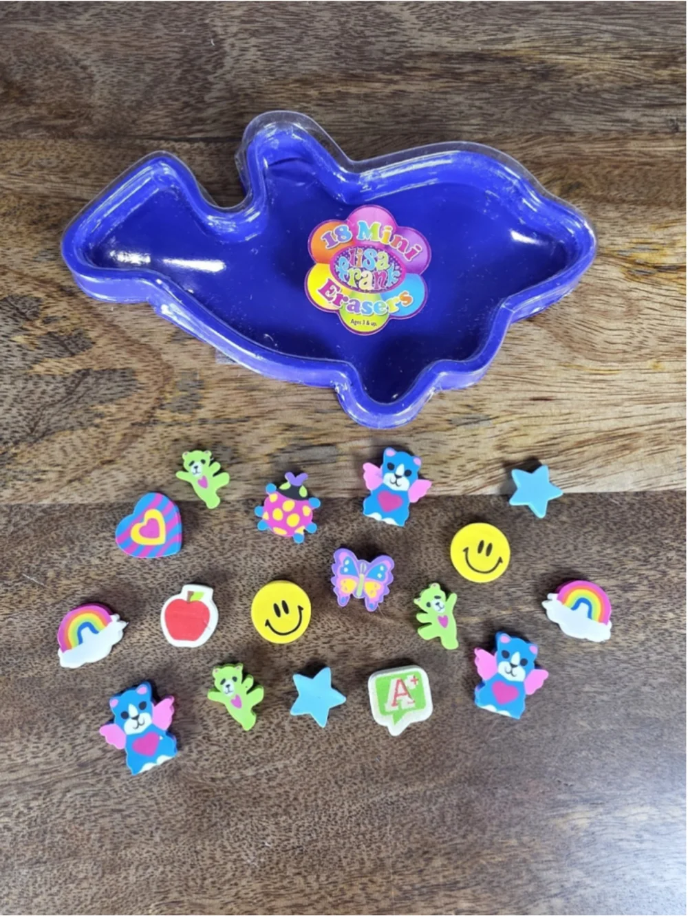 Lisa Frank Mini Erasers VTG 2000s Lot 17 Purple Dolphin Tray Y2K School Kawaii